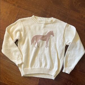 TBBC Horse Isaac’s Intarsia Cream Sweater- sz 6